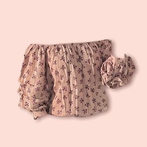 American Eagle Off-the-shoulder Pink Blouse